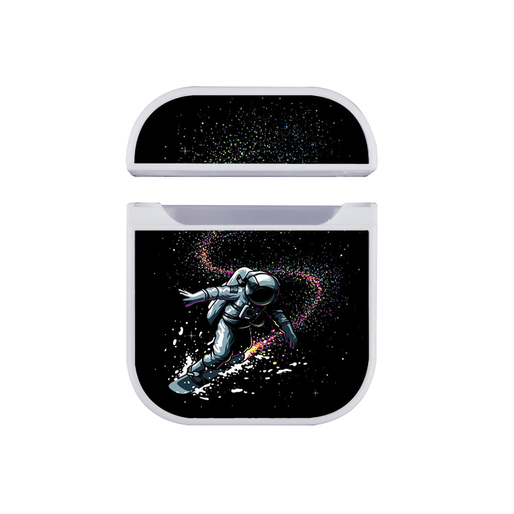 Astronaut Surfing in The Galaxy Apple AirPods Case-AirPod Case-White-Altracase