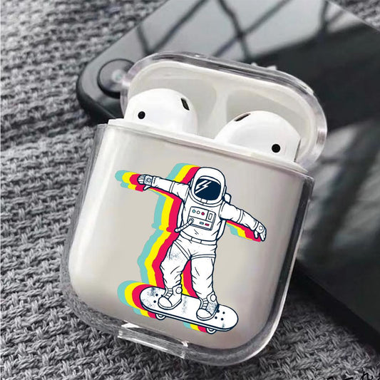 Astronaut Play Skateboard Hard Plastic Protective Clear Case Cover For Apple Airpods-AirPod Case-Altracase