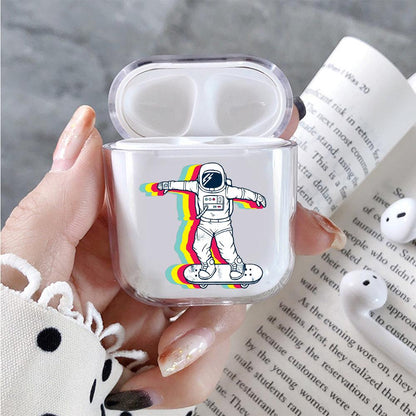 Astronaut Play Skateboard Hard Plastic Protective Clear Case Cover For Apple Airpods-AirPod Case-Altracase
