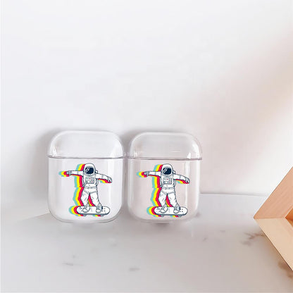 Astronaut Play Skateboard Hard Plastic Protective Clear Case Cover For Apple Airpods-AirPod Case-Altracase
