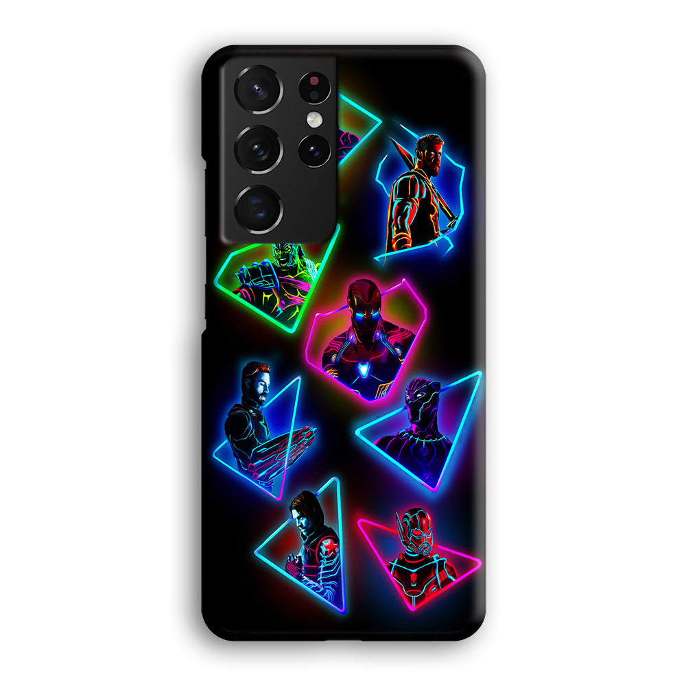 Avengers Glow Neon Samsung Galaxy S22 Ultra Case