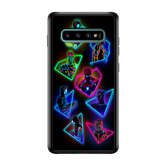 Avengers Glow Neon Samsung Galaxy S10 Plus Case-Phone Case-Rubber White (2D Case)-Altracase