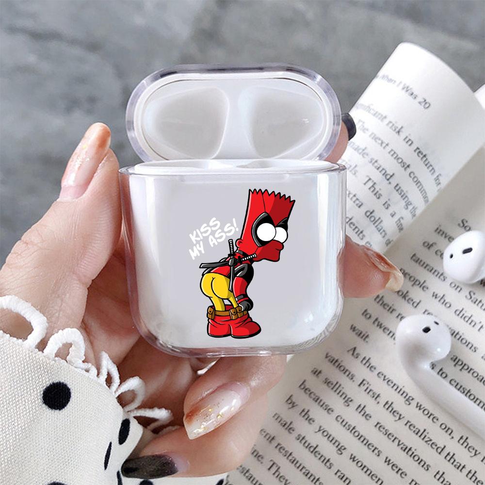 Bart Deadpool Costume Hard Plastic Protective Clear Case Cover For Apple Airpods-AirPod Case-Altracase
