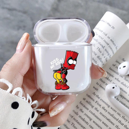 Bart Deadpool Costume Hard Plastic Protective Clear Case Cover For Apple Airpods-AirPod Case-Altracase