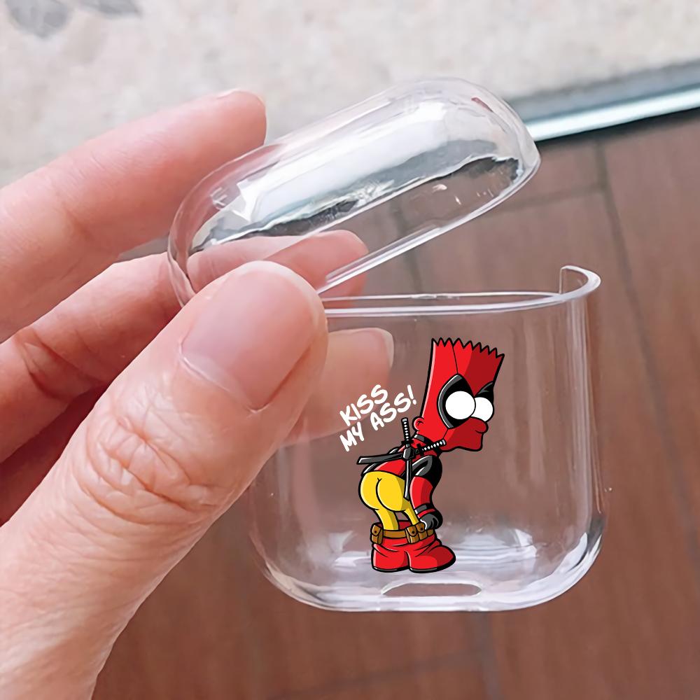 Bart Deadpool Costume Hard Plastic Protective Clear Case Cover For Apple Airpods-AirPod Case-Altracase