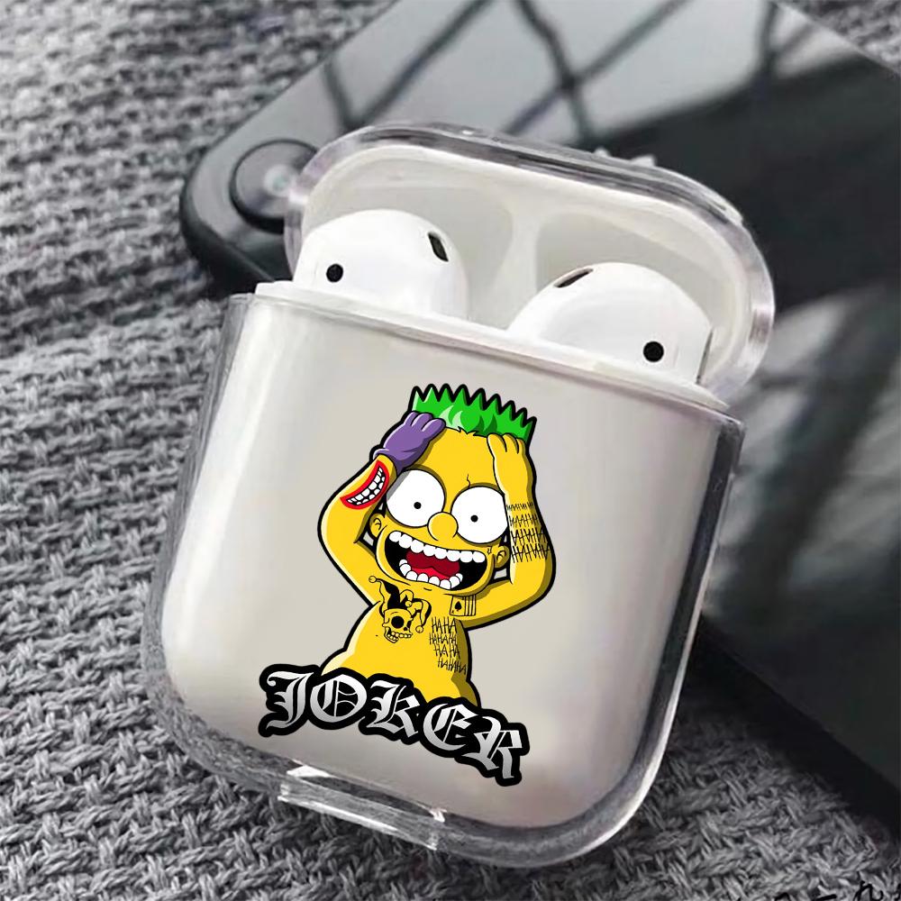 Bart Simpson Joker Hard Plastic Protective Clear Case Cover For Apple Airpods-AirPod Case-Altracase