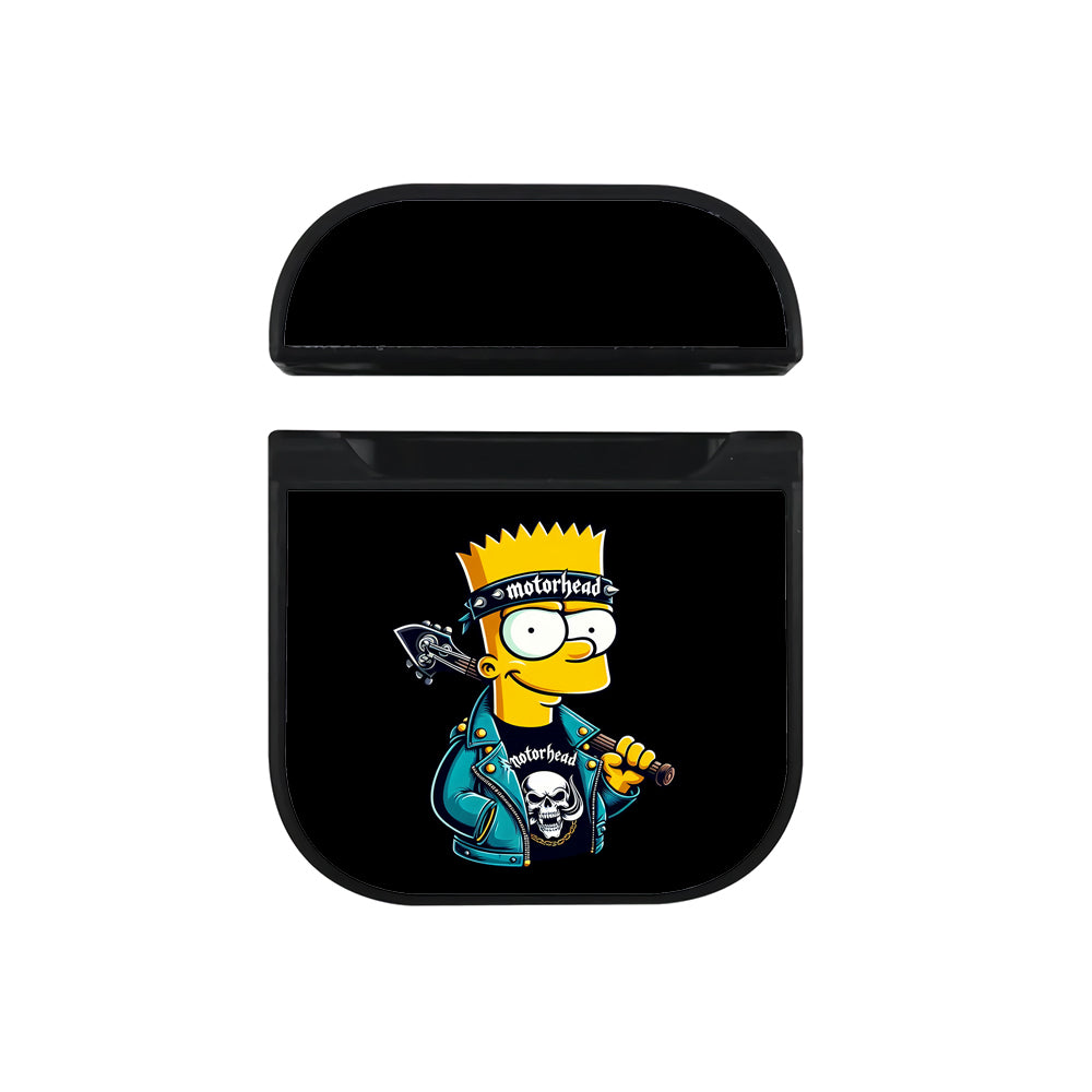 Bart Simpson Motorhead Shirt Apple AirPods Case-AirPod Case-Black-Altracase