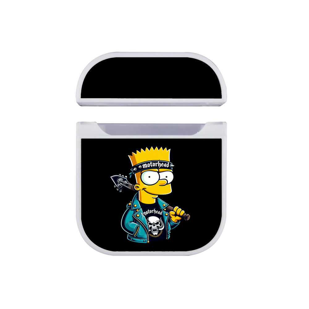 Bart Simpson Motorhead Shirt Apple AirPods Case-AirPod Case-White-Altracase