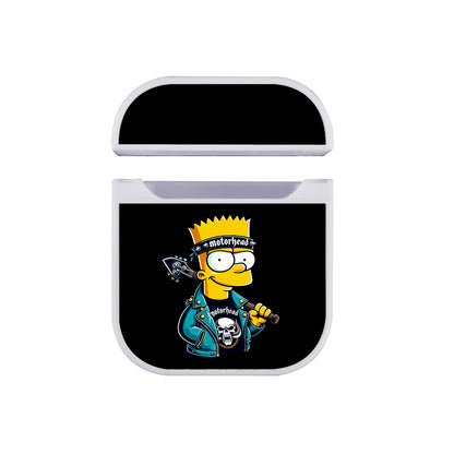 Bart Simpson Motorhead Shirt Apple AirPods Case-AirPod Case-White-Altracase