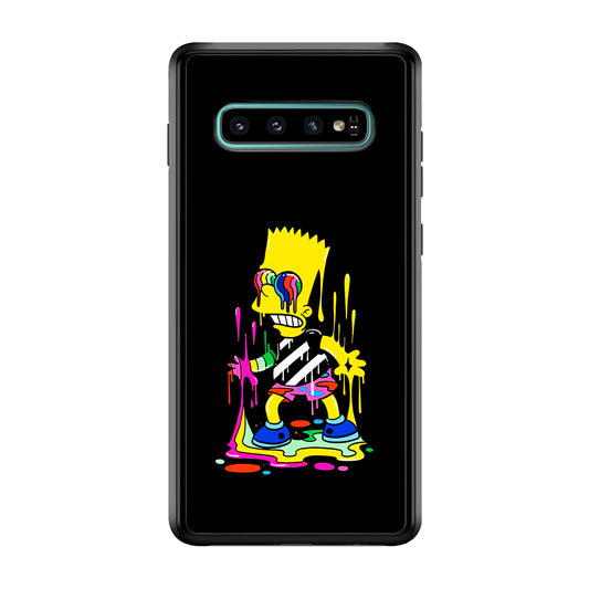 Bart Simpson Painting Samsung Galaxy S10 Plus Case-Phone Case-Rubber White (2D Case)-Altracase