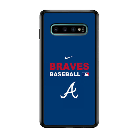 Baseball Atlanta Braves MLB 001 Samsung Galaxy S10 Plus Case-Phone Case-Rubber White (2D Case)-Altracase