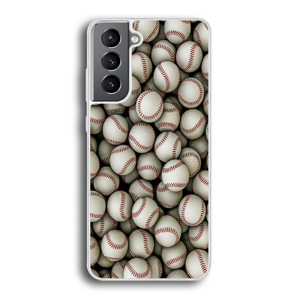 Baseball Ball Pattern Samsung Galaxy S22 Case-Phone Case-Rubber White (2D Case)-Altracase