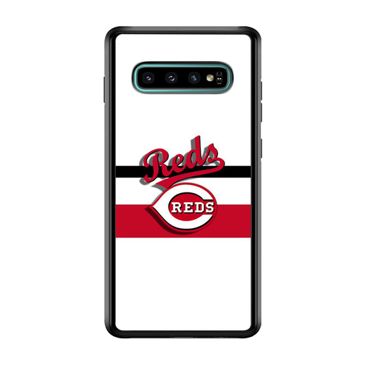 Baseball Cincinnati Reds MLB 001 Samsung Galaxy S10 Plus Case-Phone Case-Rubber White (2D Case)-Altracase