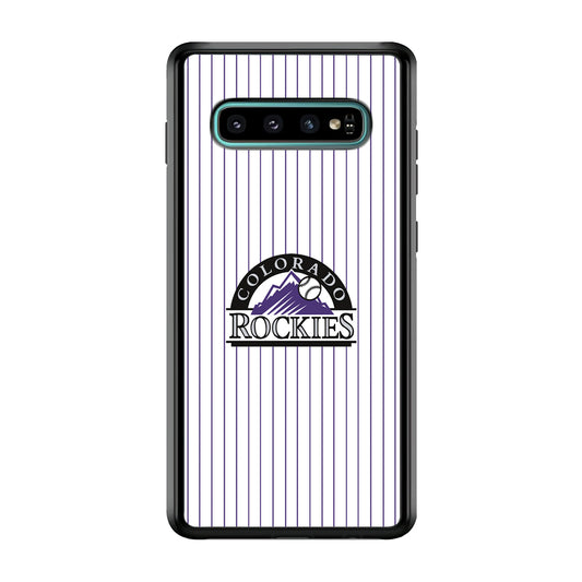Baseball Colorado Rockies MLB 002 Samsung Galaxy S10 Case-Phone Case-Rubber White (2D Case)-Altracase