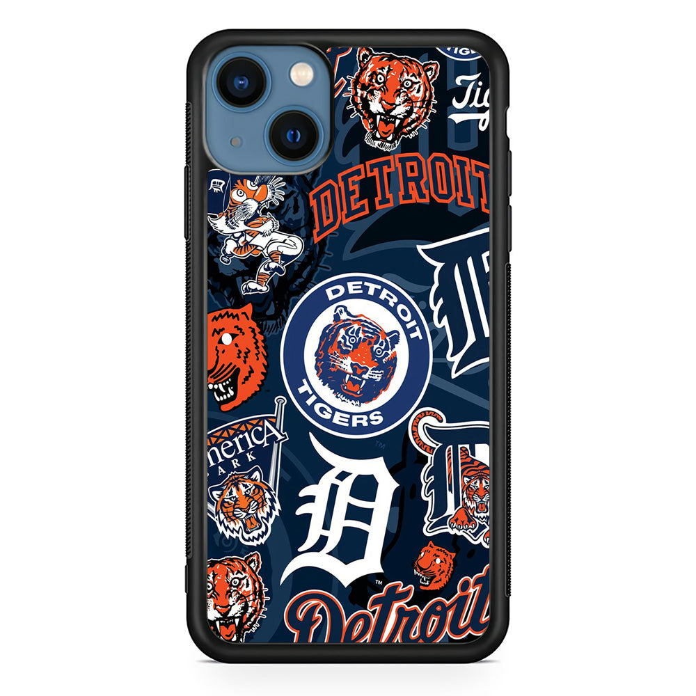 Baseball Detroit Tigers MLB 002 iPhone 14 Plus Case-Phone Case-Rubber Black (2D Case)-Altracase