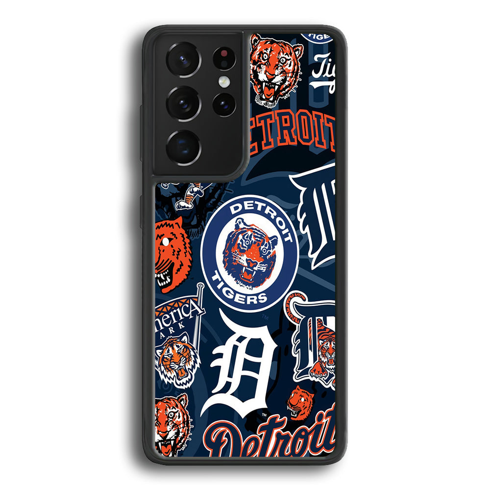 Baseball Detroit Tigers MLB 002 Samsung Galaxy S23 Ultra Case-Phone Case-Rubber Black (2D Case)-Altracase