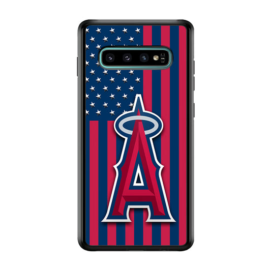 Baseball Los Angeles Angels MLB 001 Samsung Galaxy S10 Plus Case-Phone Case-Rubber White (2D Case)-Altracase