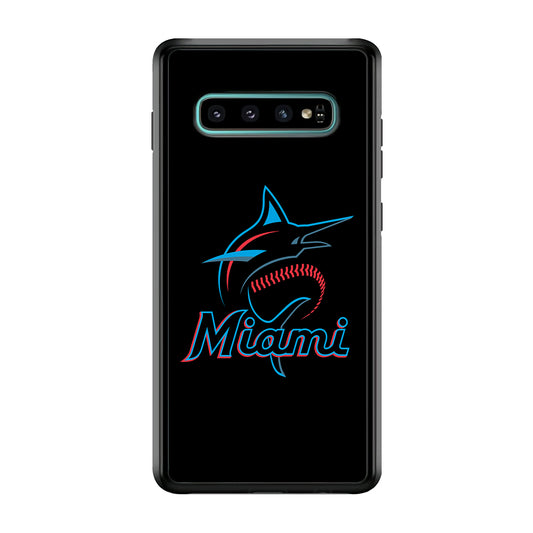 Baseball Miami Marlins MLB 001 Samsung Galaxy S10 Case-Phone Case-Rubber White (2D Case)-Altracase
