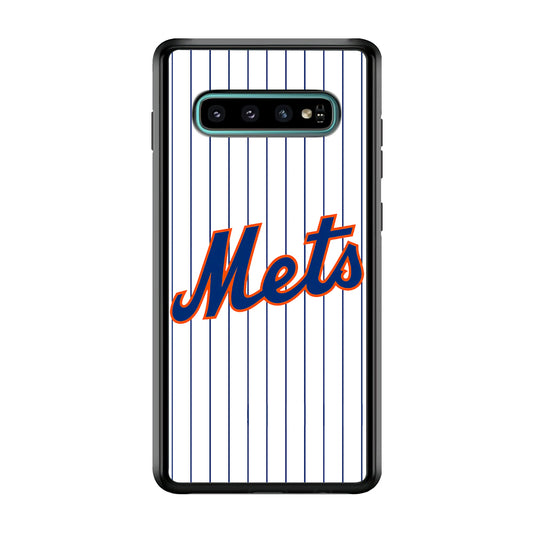 Baseball New York Mets MLB 001 Samsung Galaxy S10 Case-Phone Case-Rubber White (2D Case)-Altracase