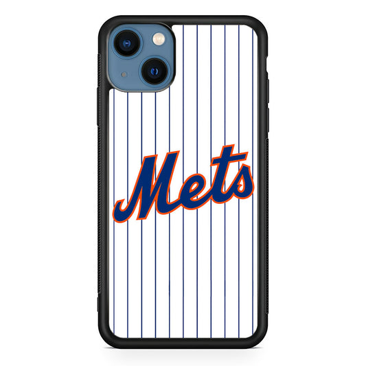 Baseball New York Mets MLB 001 iPhone 14 Plus Case-Phone Case-Rubber Black (2D Case)-Altracase