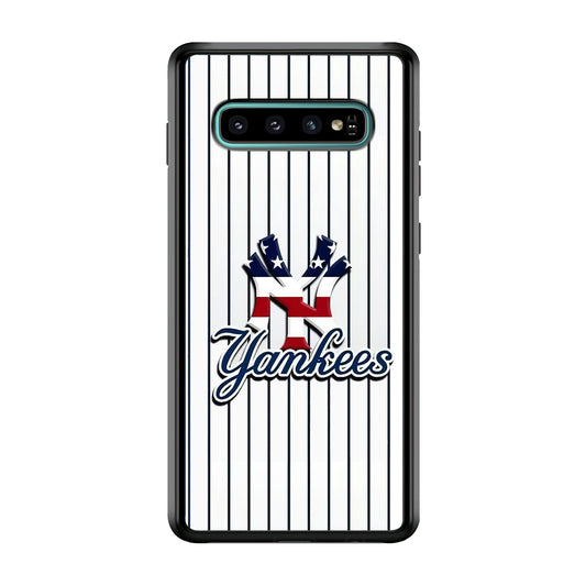 Baseball New York Yankees MLB 001 Samsung Galaxy S10 Case-Phone Case-Rubber White (2D Case)-Altracase