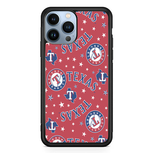 Baseball Texas Rangers MLB 001 iPhone 14 Pro Max Case-Phone Case-Rubber Black (2D Case)-Altracase