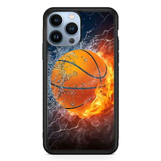 Basketball Ball Cool Art iPhone 14 Pro Max Case-Phone Case-Rubber Black (2D Case)-Altracase