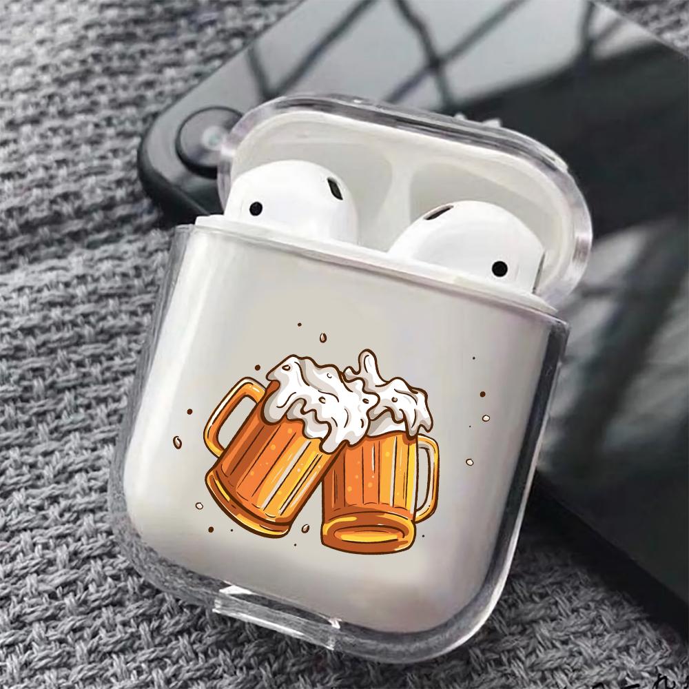 Beer cheers Hard Plastic Protective Clear Case Cover For Apple Airpods-AirPod Case-Altracase