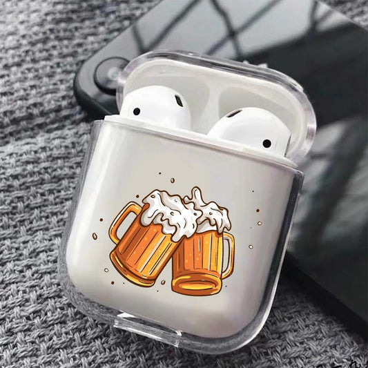 Beer cheers Hard Plastic Protective Clear Case Cover For Apple Airpods-AirPod Case-Altracase
