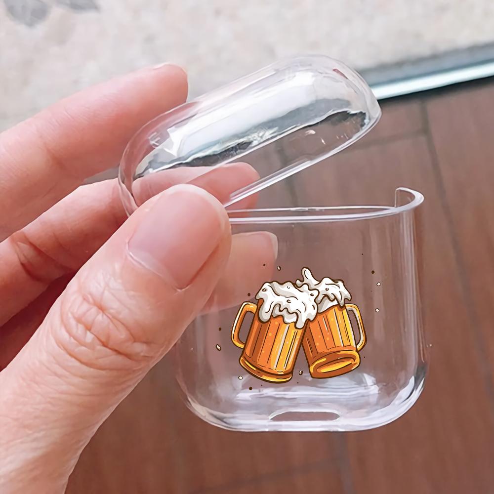 Beer cheers Hard Plastic Protective Clear Case Cover For Apple Airpods-AirPod Case-Altracase