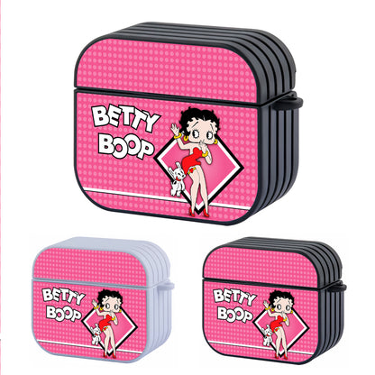 Betty Boop Pink Dot Hard Plastic Case Cover For Apple Airpods 3