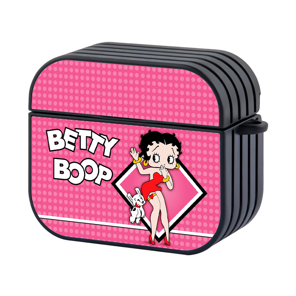 Betty Boop Pink Dot Hard Plastic Case Cover For Apple Airpods 3