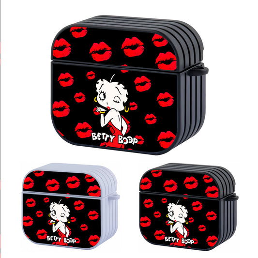 Betty Boop Red Lips Hard Plastic Case Cover For Apple Airpods 3