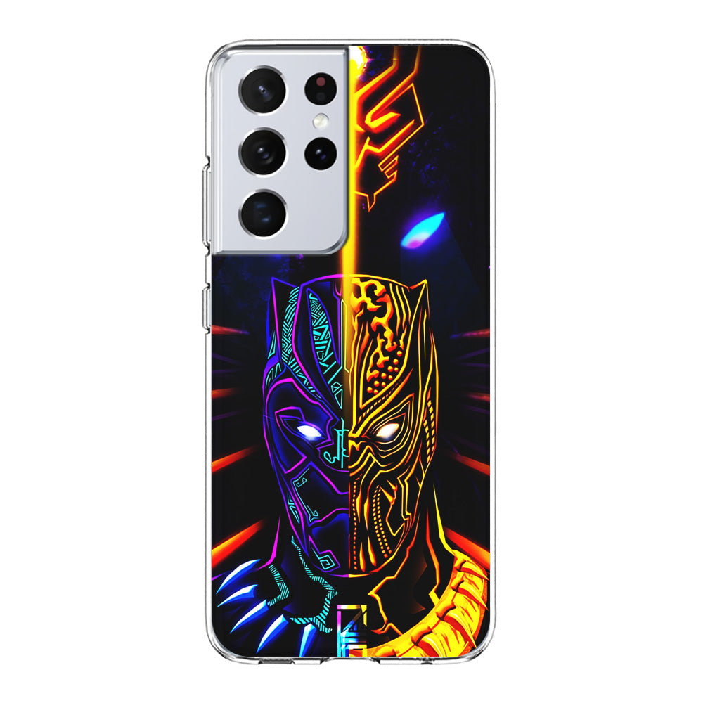 Black Panther And Golden Jaguar Samsung Galaxy S22 Ultra Case