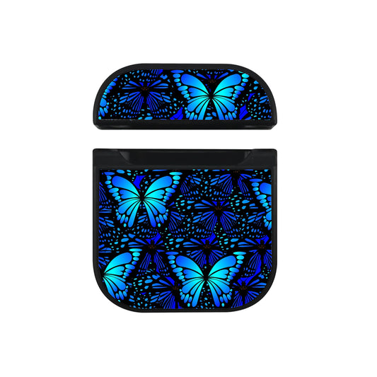 Blue Glowing Butterflies Pattern Apple AirPods Case - Altracase