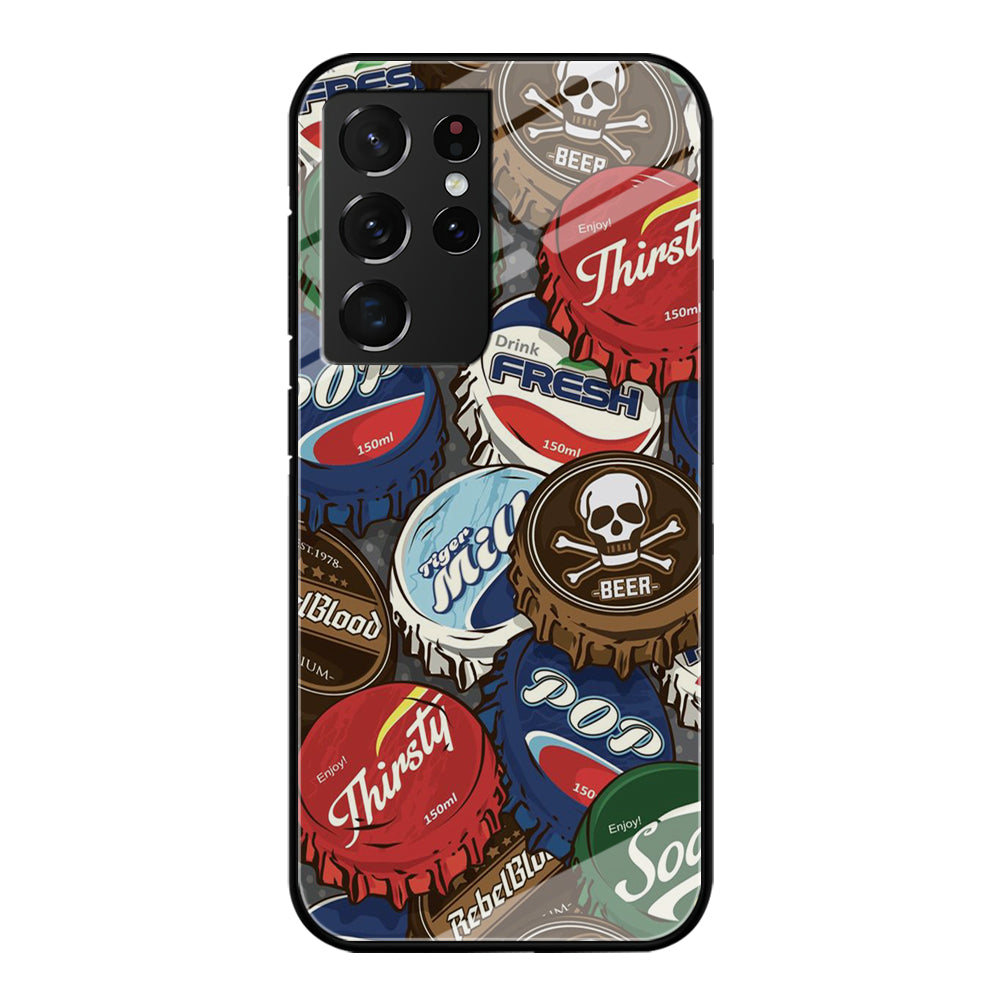 Bottle Cap Doodle Samsung Galaxy S21 Ultra Case-Phone Case-Tempered Glass Case-Altracase
