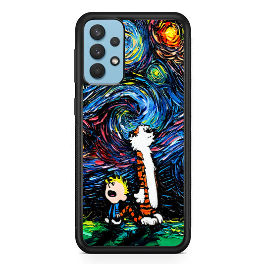 Calvin and Hobbes Starry Night Samsung Galaxy A32 Case