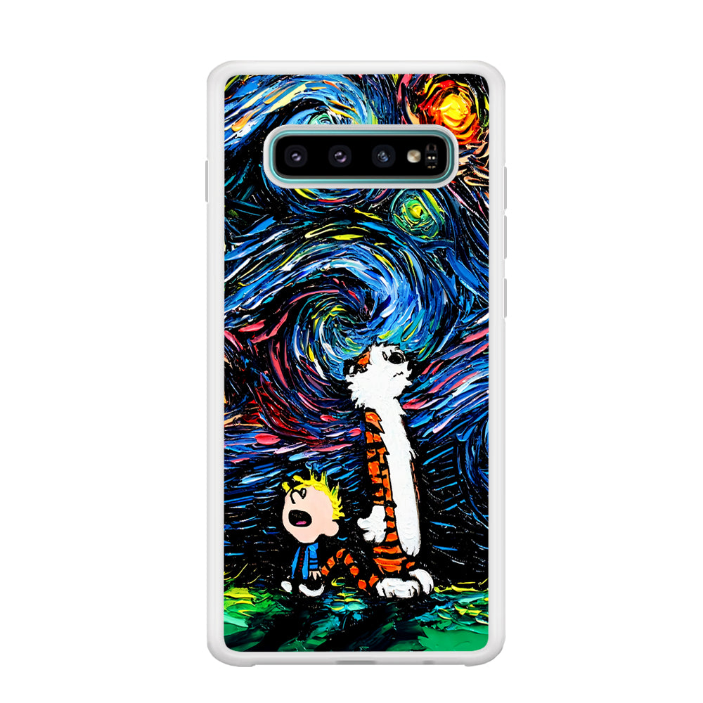 Calvin and Hobbes Starry Night Samsung Galaxy S10 Case