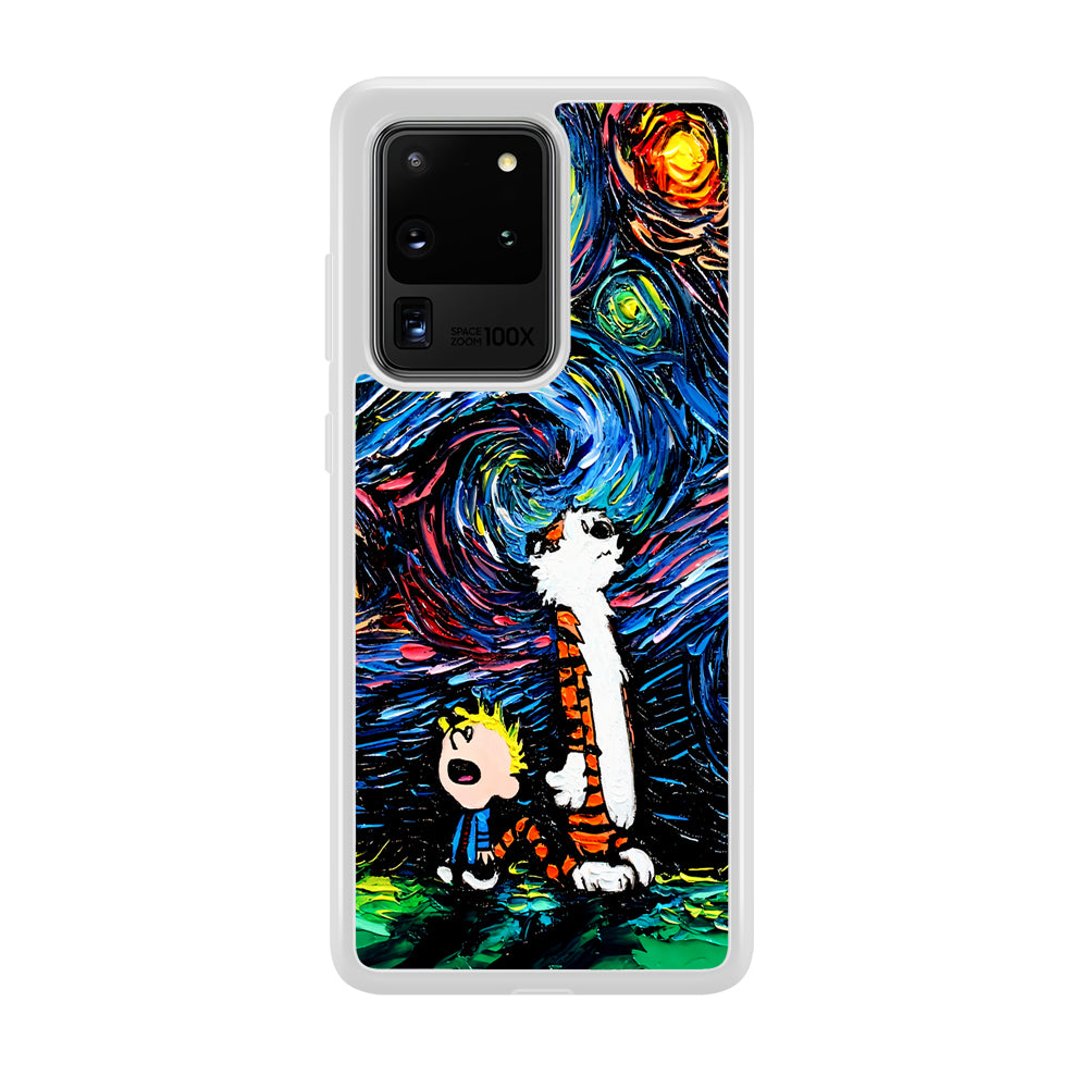 Calvin and Hobbes Starry Night Samsung Galaxy S20 Ultra Case