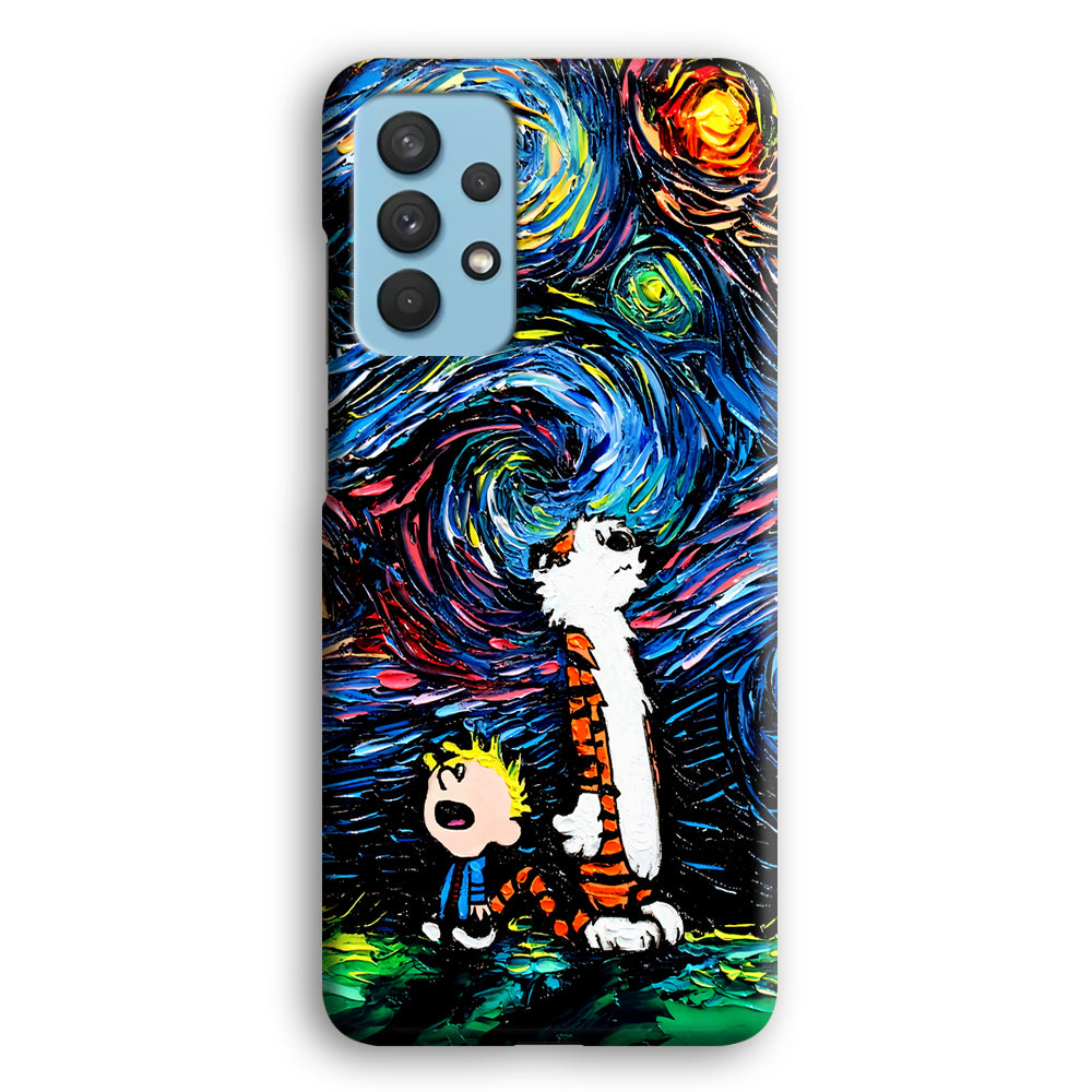 Calvin and Hobbes Starry Night Samsung Galaxy A32 Case