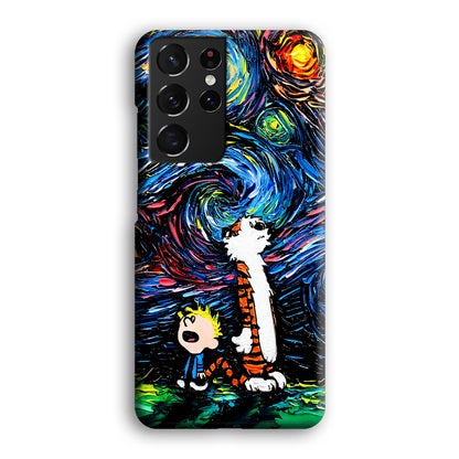 Calvin and Hobbes Starry Night Samsung Galaxy S21 Ultra Case