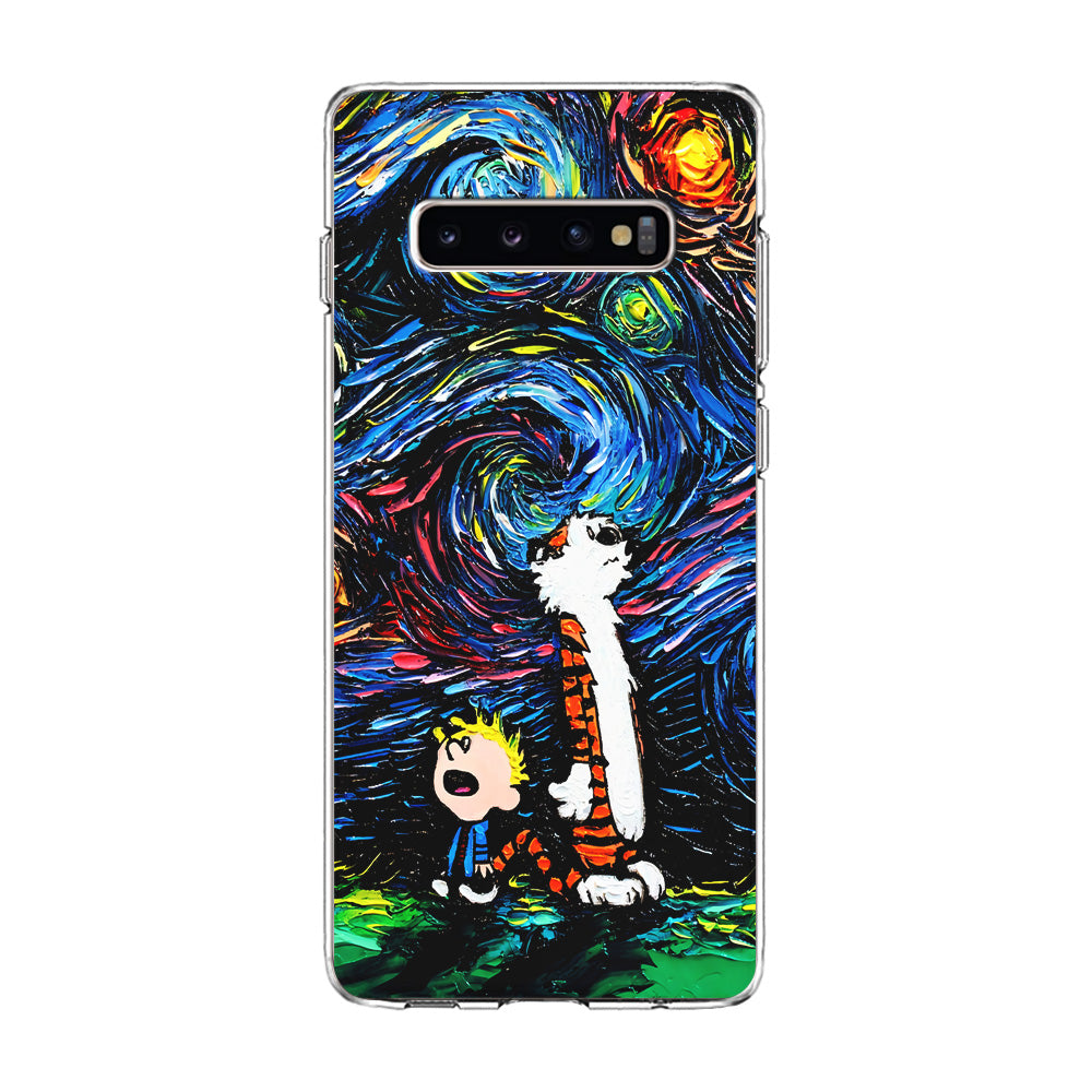 Calvin and Hobbes Starry Night Samsung Galaxy S10 Case