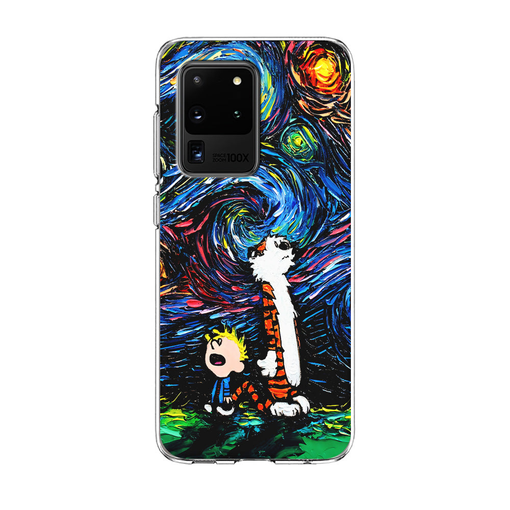 Calvin and Hobbes Starry Night Samsung Galaxy S20 Ultra Case