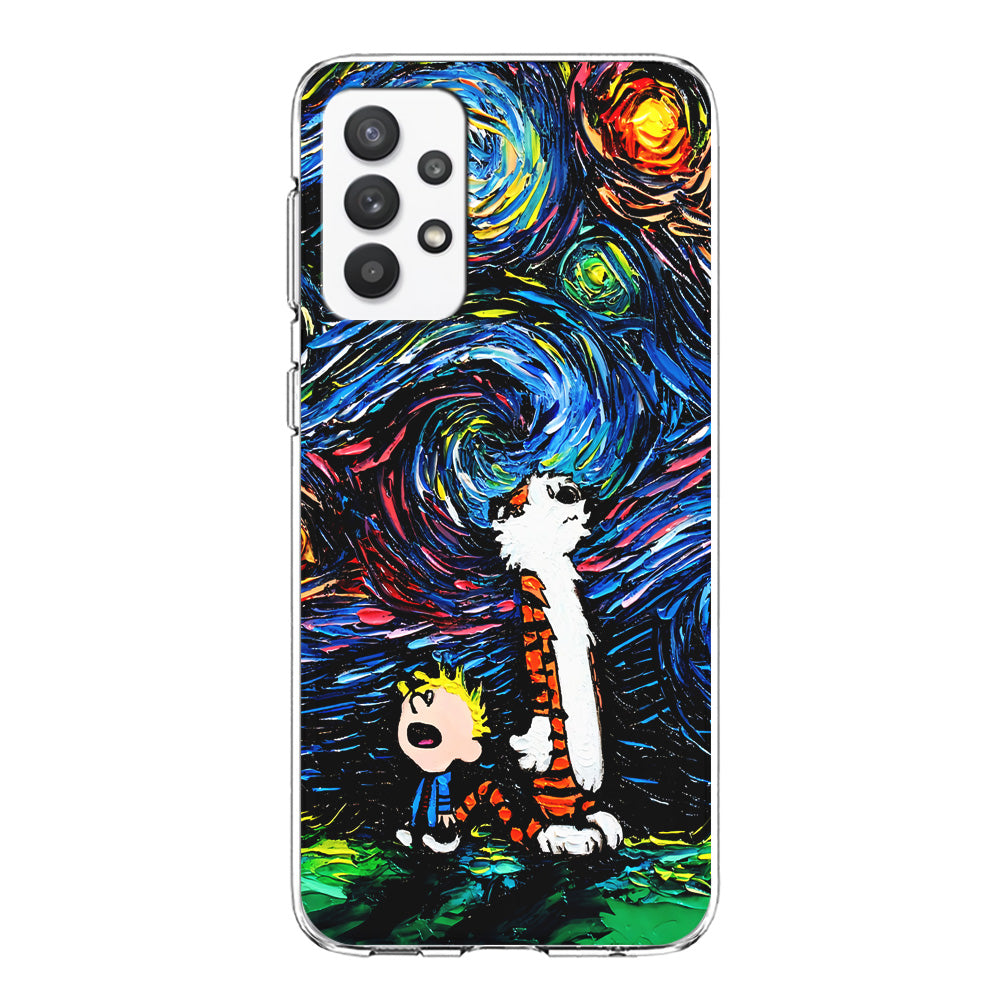 Calvin and Hobbes Starry Night Samsung Galaxy A32 Case