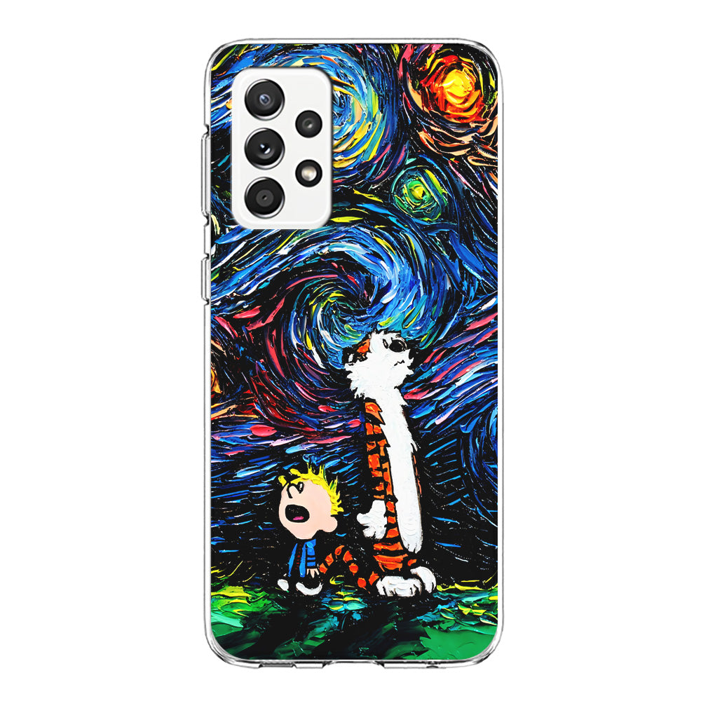 Calvin and Hobbes Starry Night Samsung Galaxy A72 Case