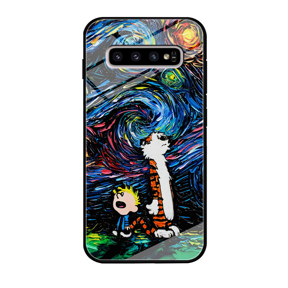 Calvin and Hobbes Starry Night Samsung Galaxy S10 Case