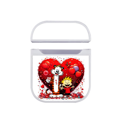 Calvin and Hobbes Valentine's Day Apple AirPods Case-AirPod Case-White-Altracase