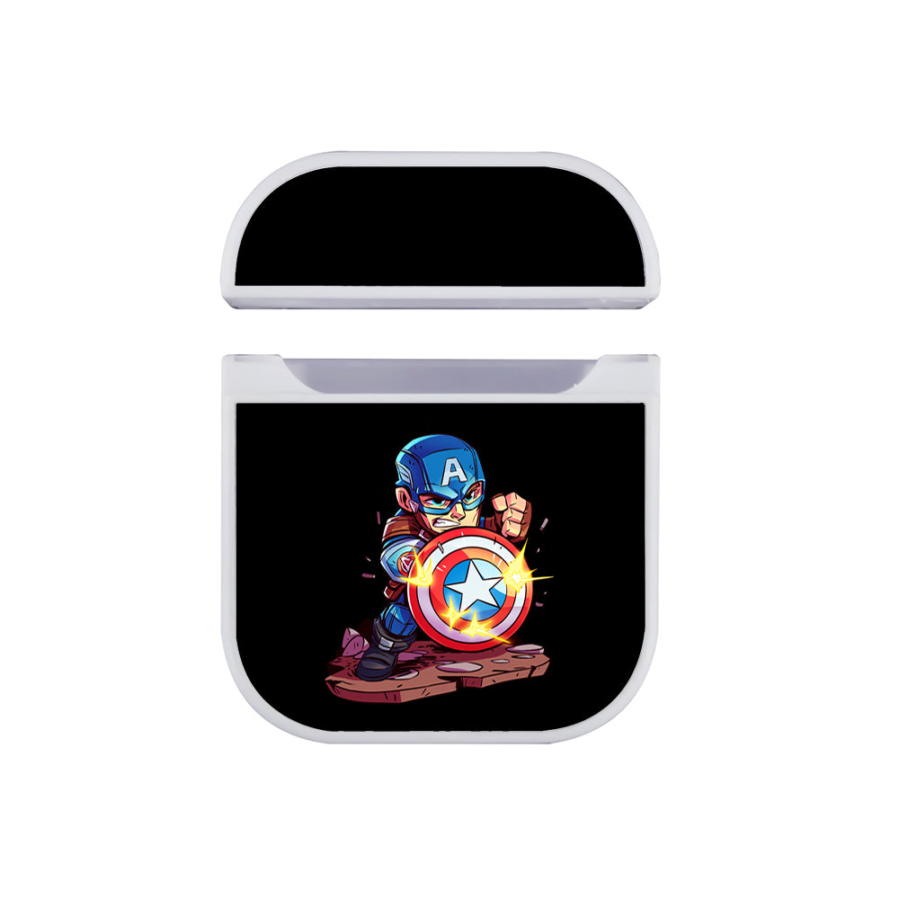 Captain America Chibi Cartoon Apple AirPods Case-AirPod Case-White-Altracase