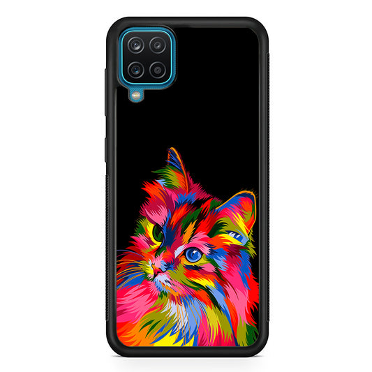 Cat Colorful Art Painting Samsung Galaxy A12 Case