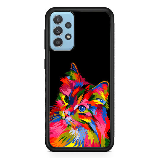 Cat Colorful Art Painting Samsung Galaxy A72 Case